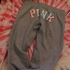 Vs pink rainbow grey sweatpants